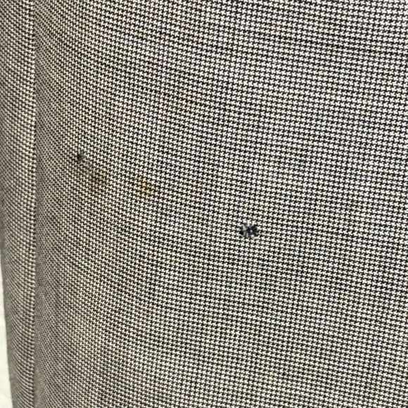 Vntg JOS A BANK Gray black small Houndstooth Suit 44R Wool Pants 37x 28.5 - Picture 4 of 13